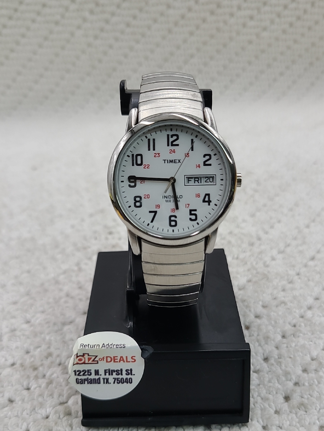 Timex Silver White Dial Mens DayDate Watch
